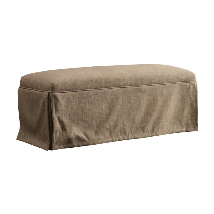 Brittana Farmhouse Linen-like Fabric Upholstered and Skirted Bench