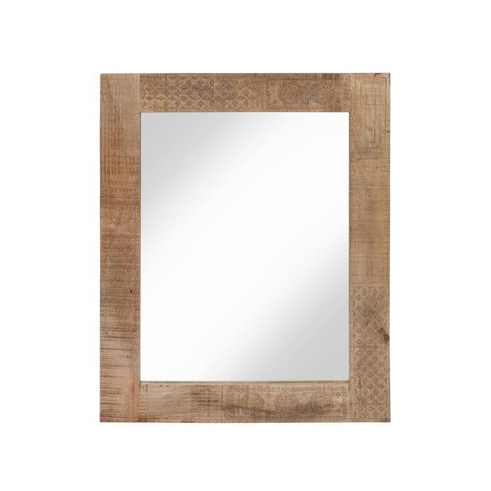 Cascade Park Bohemian Solid Mango Wood Rectangle Wall Mirror (40-inch)