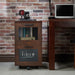Butone Vintage Walnut Mobile 2-Drawer File Cabinet with Wire Mesh