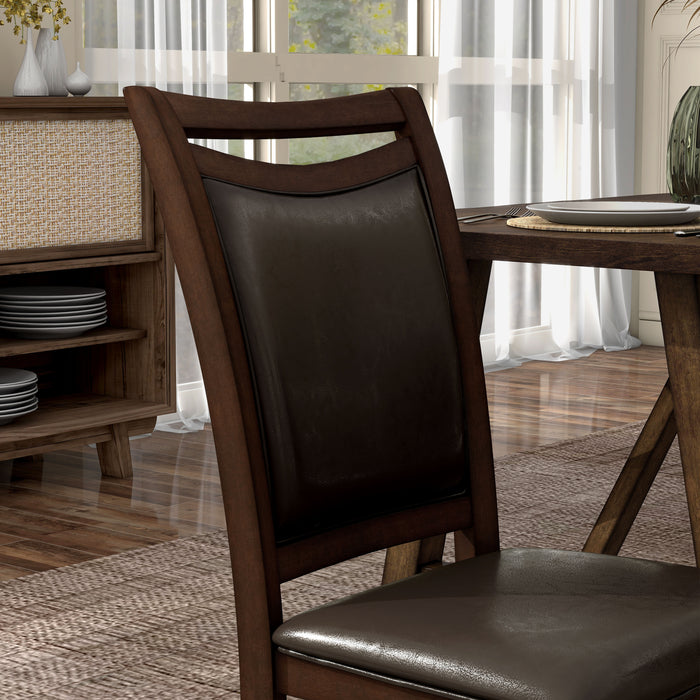Asher Espresso Faux Leather Upholstered Dining Chairs (Set of 2)
