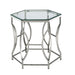 Eliza Glam Chrome and Glass Top Hexagon Side Table