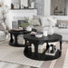 Theodora Antique Black Farmhouse Drum-Style 36-inch Coffee Table