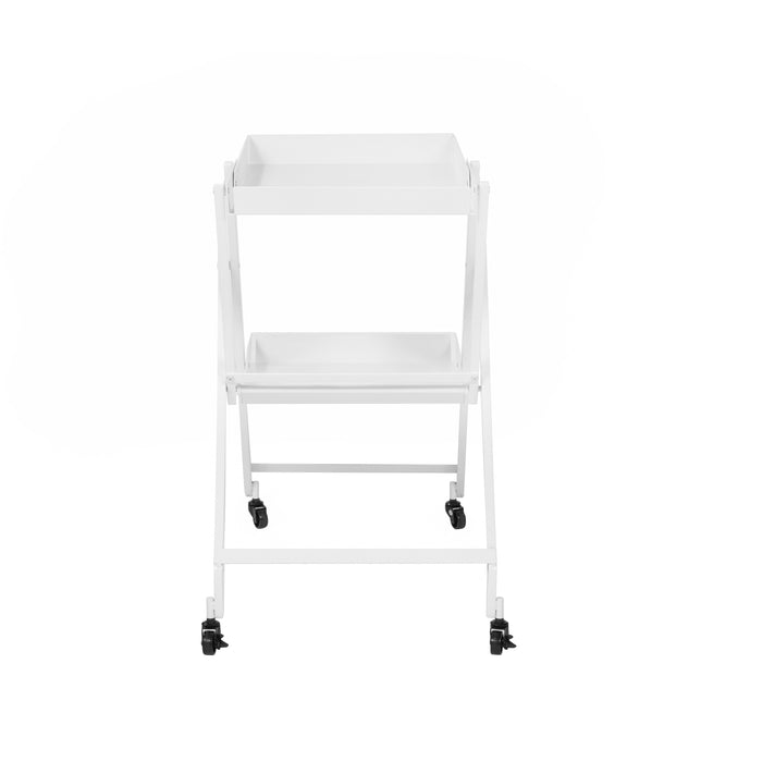 Frank Metal 2 Lipped Shelf Space-Saving Folding & Mobile Serving Cart