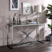Conway Art Deco Chrome Spiral and Glass Top Console Table