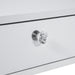 Elana Glossy White & Chrome 1-Drawer C-Style Side Table with USB Port