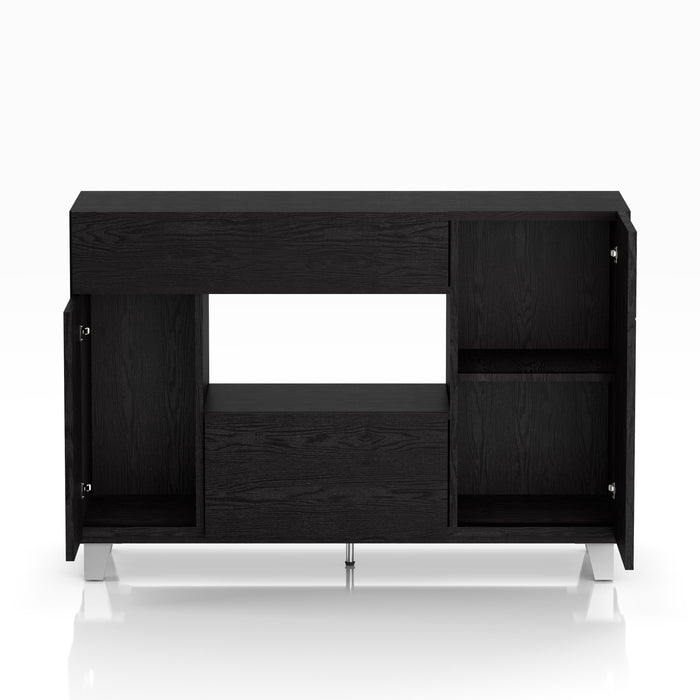 Carrera Contemporary Black Finish Buffet Cabinet Sideboard