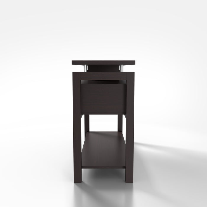 Castro Espresso and Frosted Pull-Down 2-Cabinet Console Table