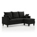 Right facing transitional black customizable sectional sofa on a white background