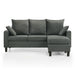 Front facing transitional dark grey customizable sectional sofa on a white background