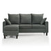Front facing transitional dark grey customizable sectional sofa on a white background