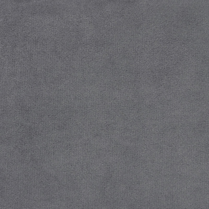 Close up swatch of the gray velvet upholstery featured on a modern gray velvet textured headboard queen platform bed