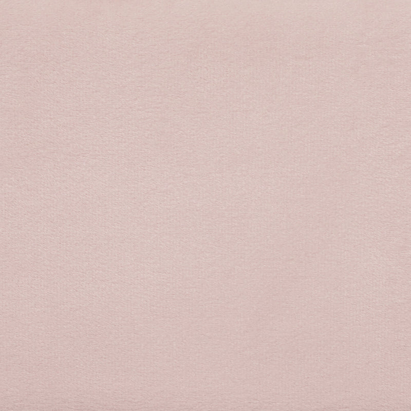 Close up swatch of the pink velvet upholstery featured on a modern pink velvet textured headboard queen platform bed