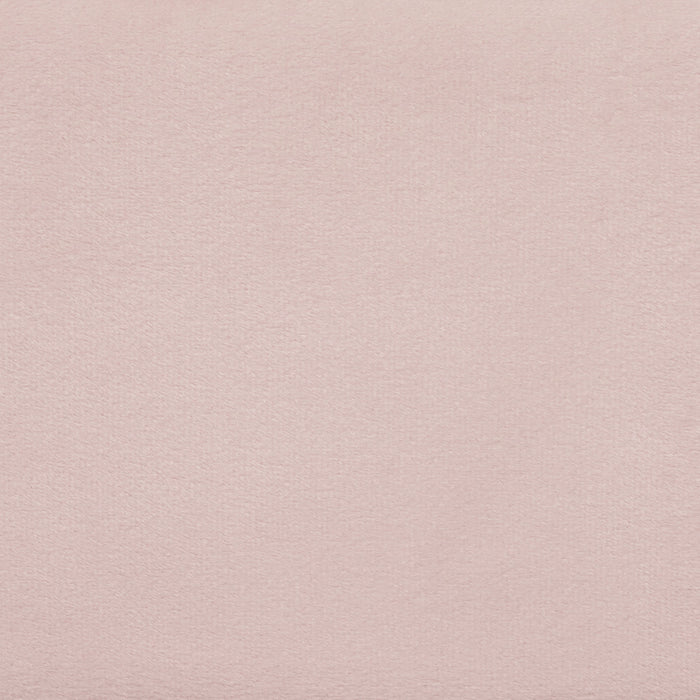 Close up swatch of the pink velvet upholstery featured on a modern pink velvet textured headboard queen platform bed