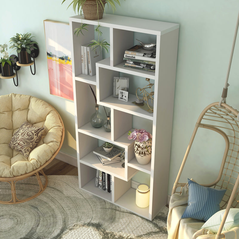 Verena Multi-Functional 71-inch Geometric Open Back Bookshelf