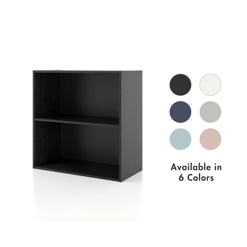 Quincy 23.7 in. Tall Stackable Engineered Wood 2-Shelf Modern Modular Bookcase