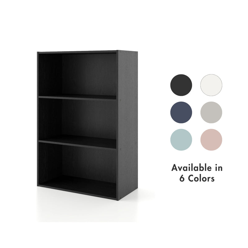Quincy 35.27 in. Tall Stackable Engineered Wood 3-Shelf Modern Modular Bookcase