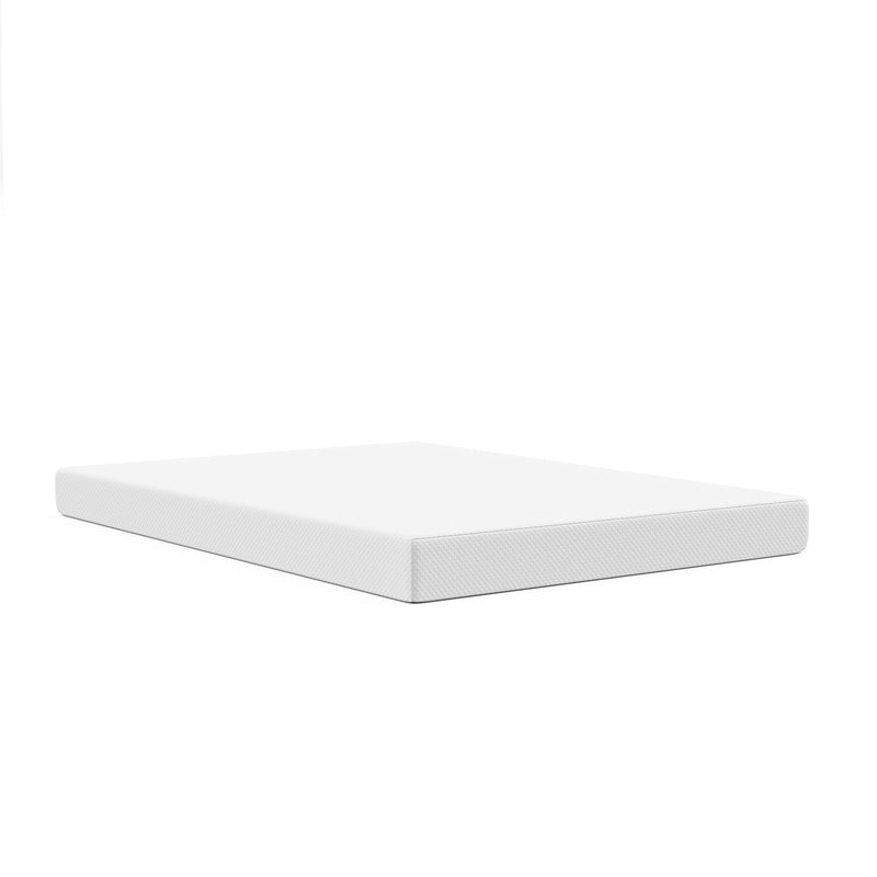 A white background image of a queen size mattress.