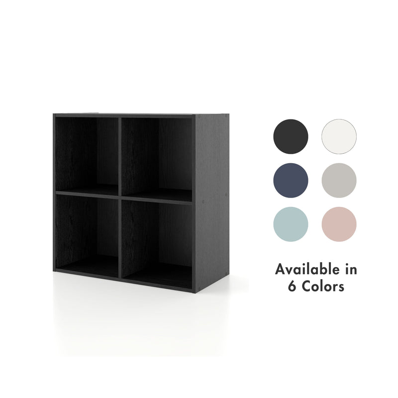 Quincy 23.7 in. Tall Stackable Engineered Wood 4-Shelf Modern Modular Bookcase