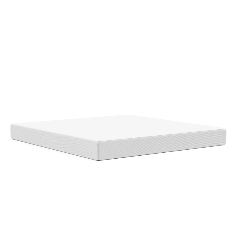 A white background image of a queen size mattress.