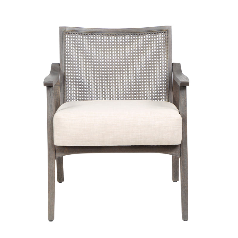 Vancia Mid-Century Modern Faux Cane Armchair