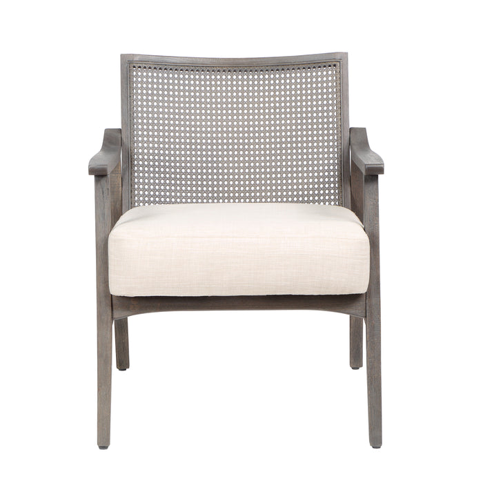 Vancia Mid-Century Modern Faux Cane Armchair
