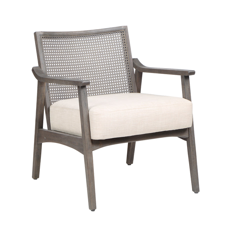 Vancia Mid-Century Modern Faux Cane Armchair
