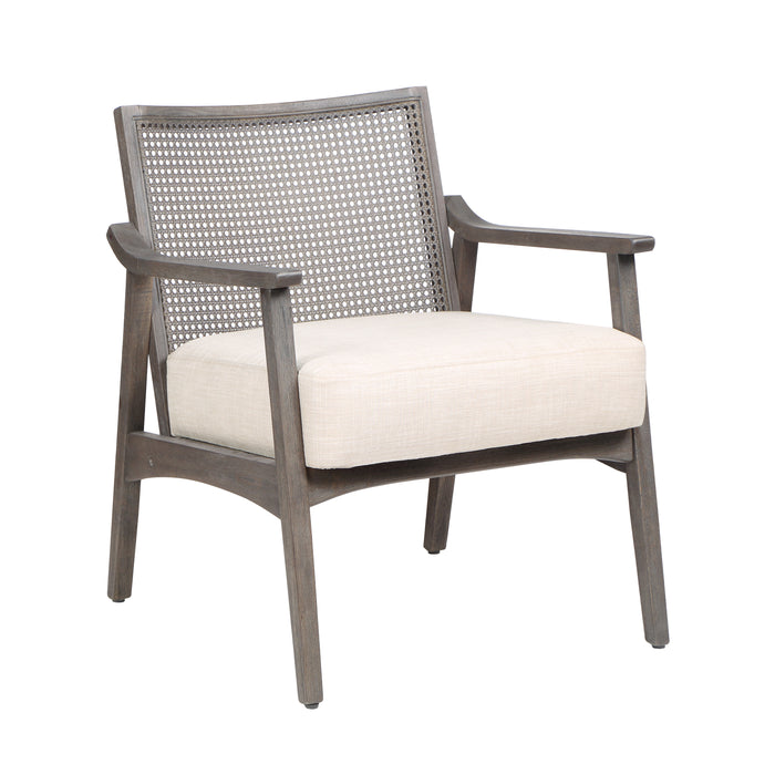 Vancia Mid-Century Modern Faux Cane Armchair