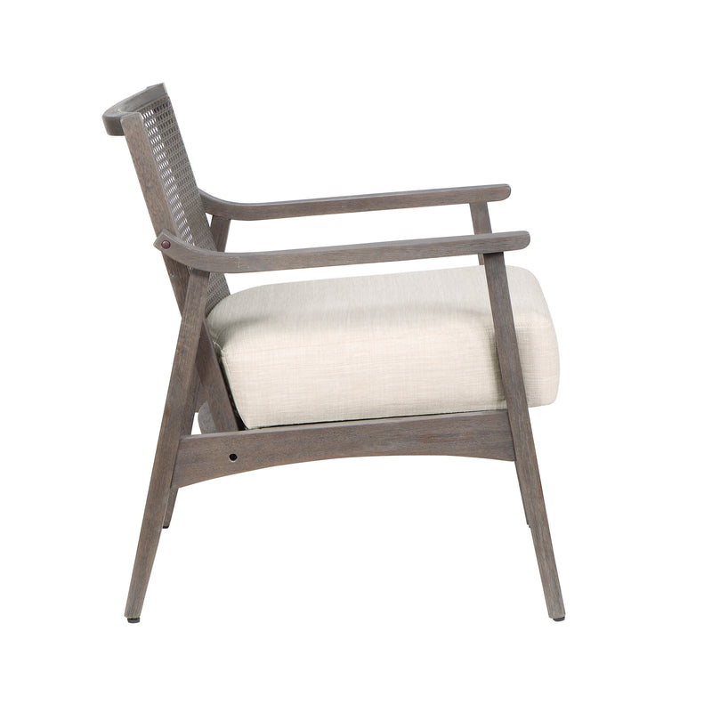 Vancia Mid-Century Modern Faux Cane Armchair