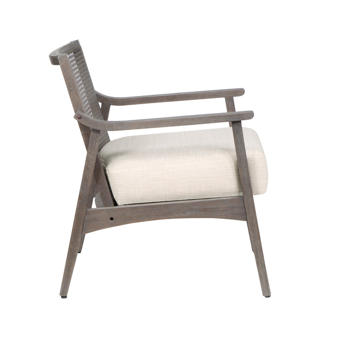 Vancia Mid-Century Modern Faux Cane Armchair