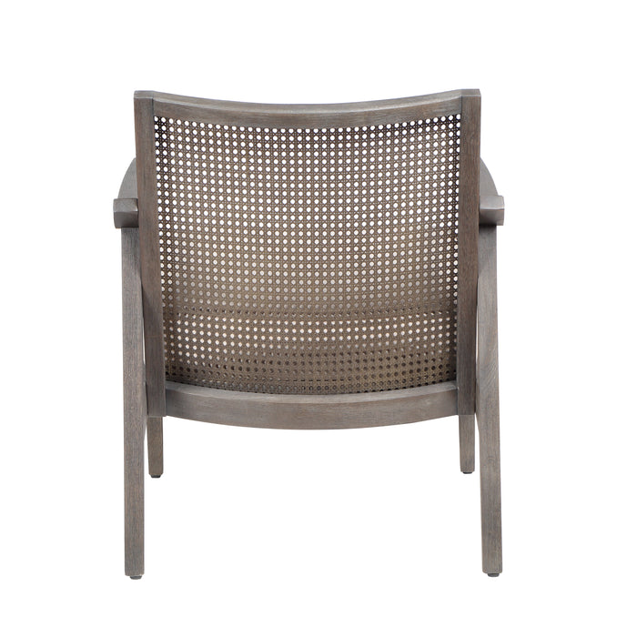 Vancia Mid-Century Modern Faux Cane Armchair