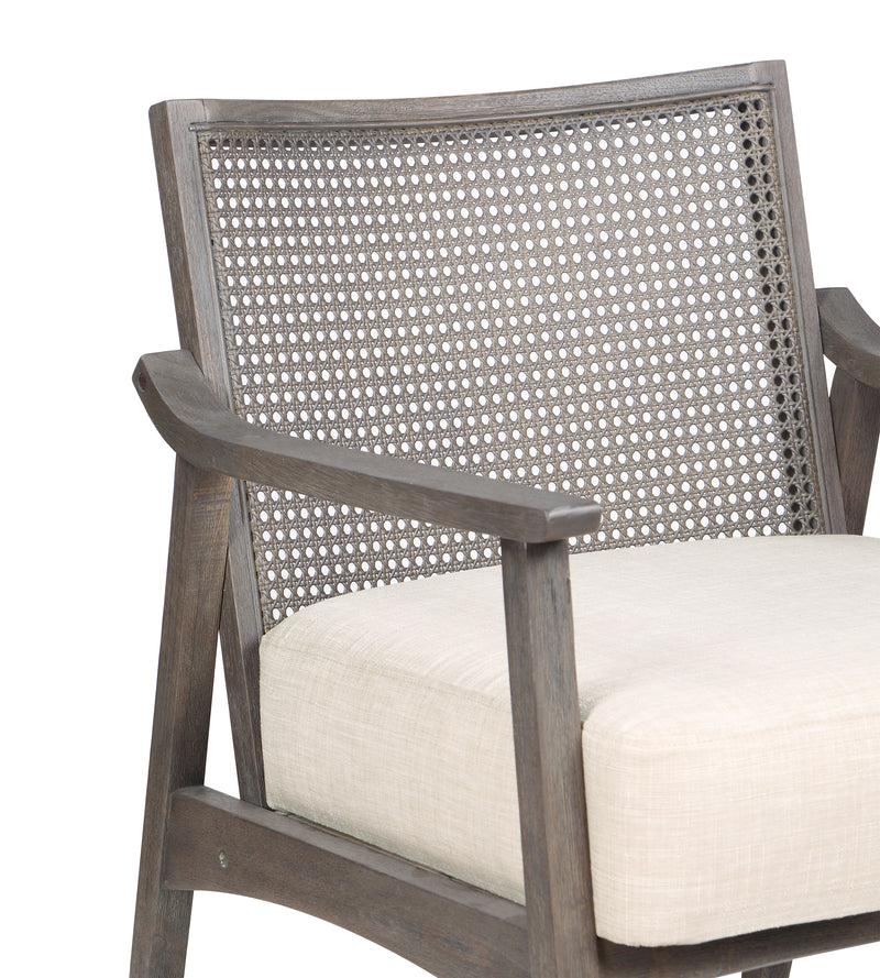 Vancia Mid-Century Modern Faux Cane Armchair
