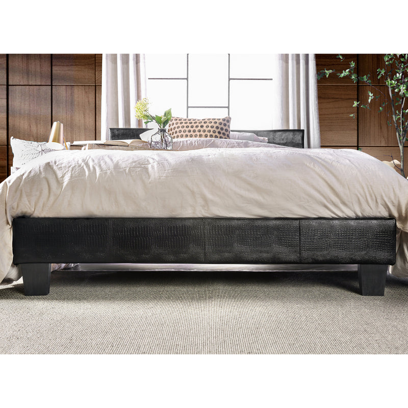 Winn Fully Upholstered Fake Crocodile Leather Platform Bed