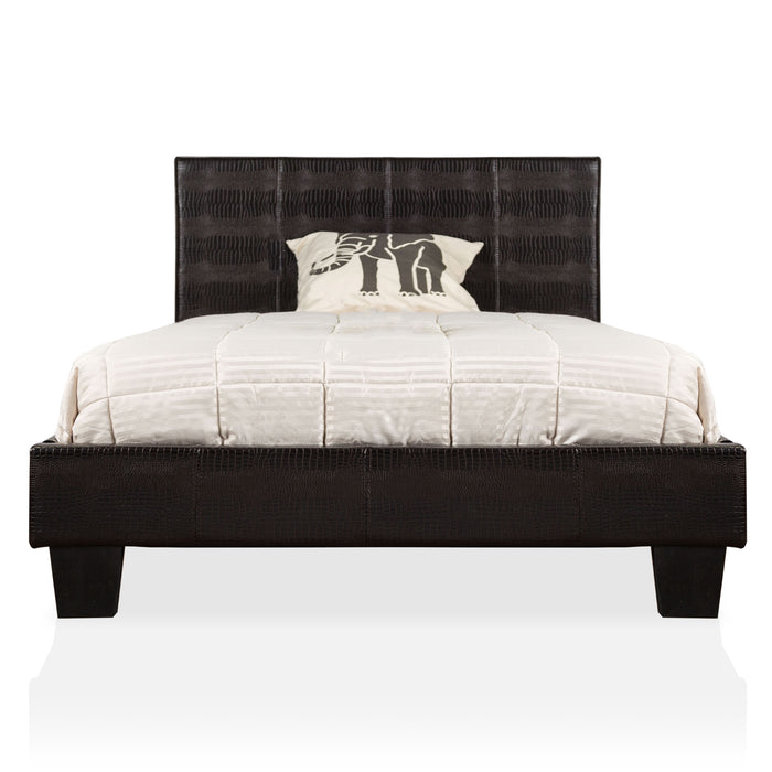 Winn Fully Upholstered Fake Crocodile Leather Platform Bed