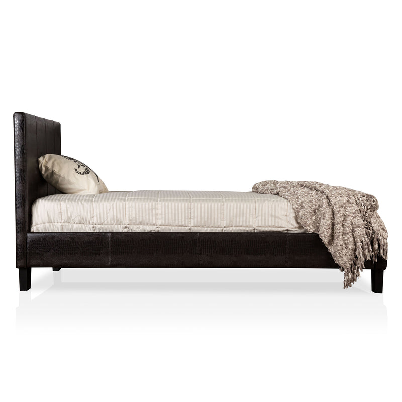 Winn Fully Upholstered Fake Crocodile Leather Platform Bed