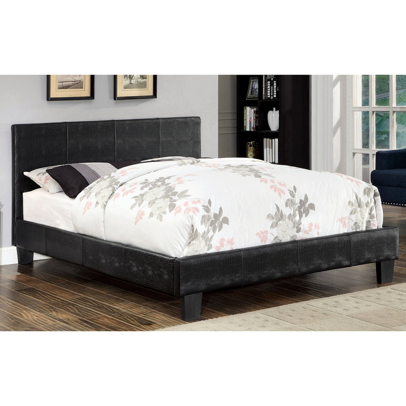 Winn Fully Upholstered Fake Crocodile Leather Platform Bed