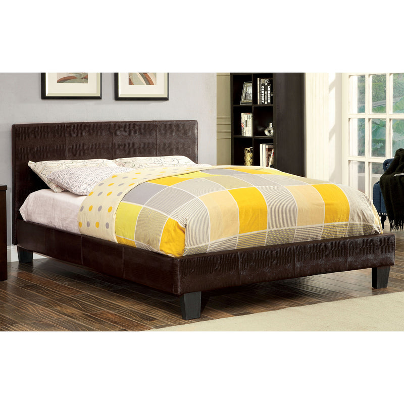 Winn Fully Upholstered Fake Crocodile Leather Platform Bed