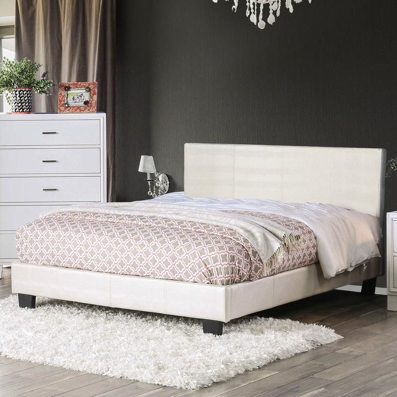 Winn Fully Upholstered Fake Crocodile Leather Platform Bed
