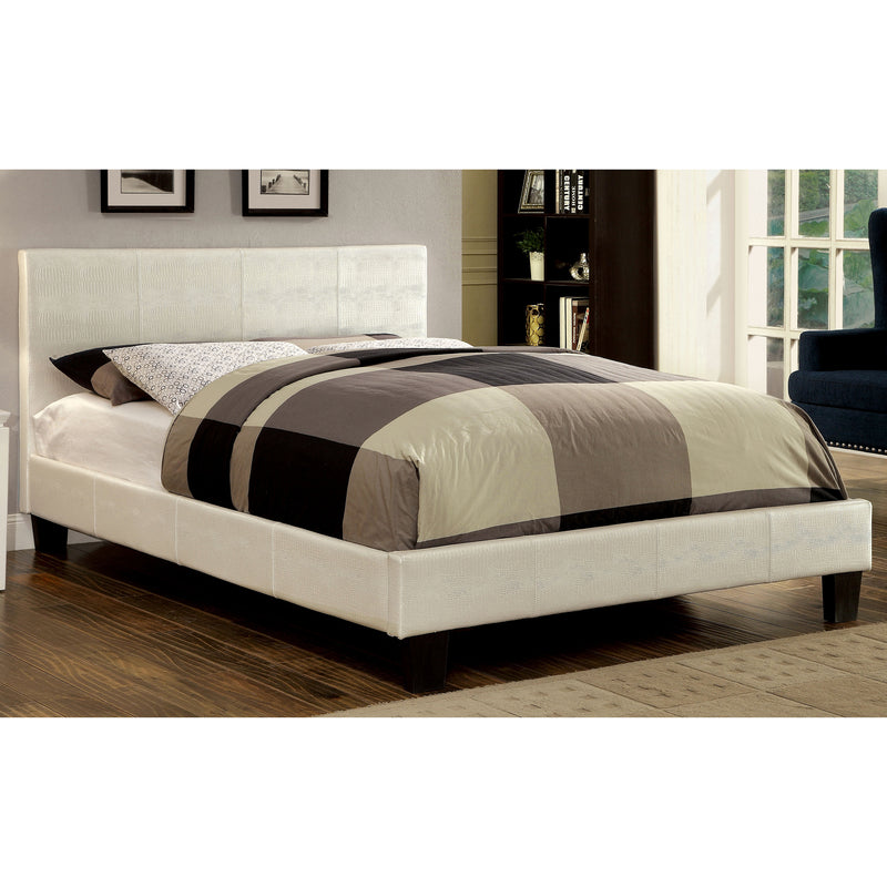 Winn Fully Upholstered Fake Crocodile Leather Platform Bed