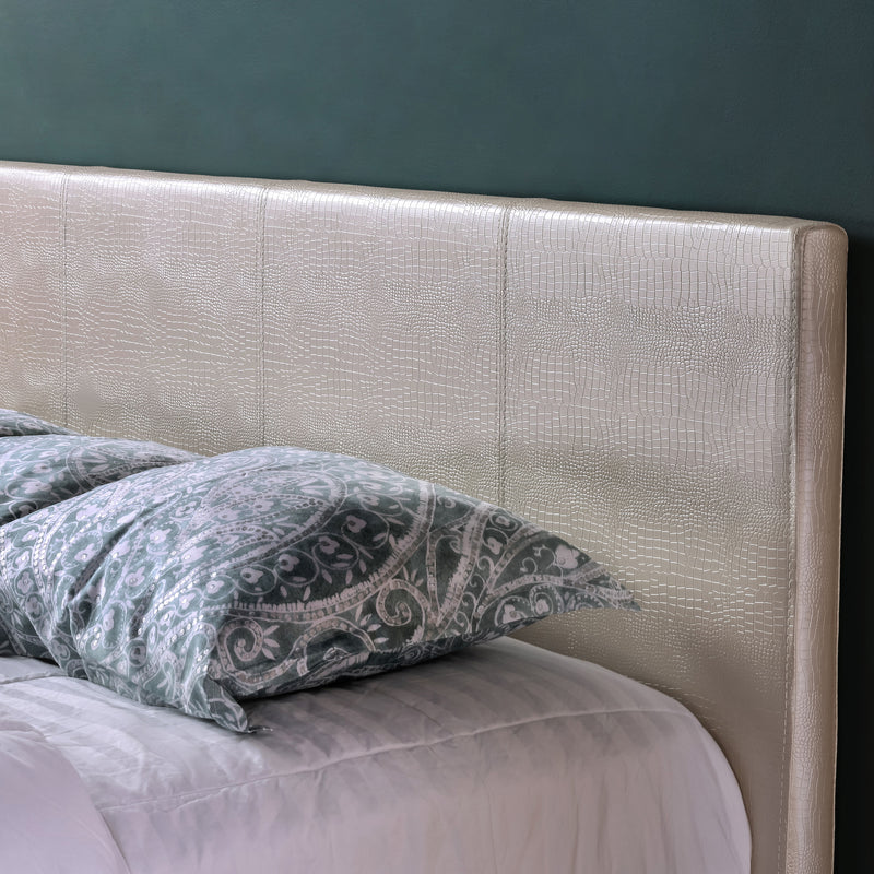 Winn Fully Upholstered Fake Crocodile Leather Platform Bed