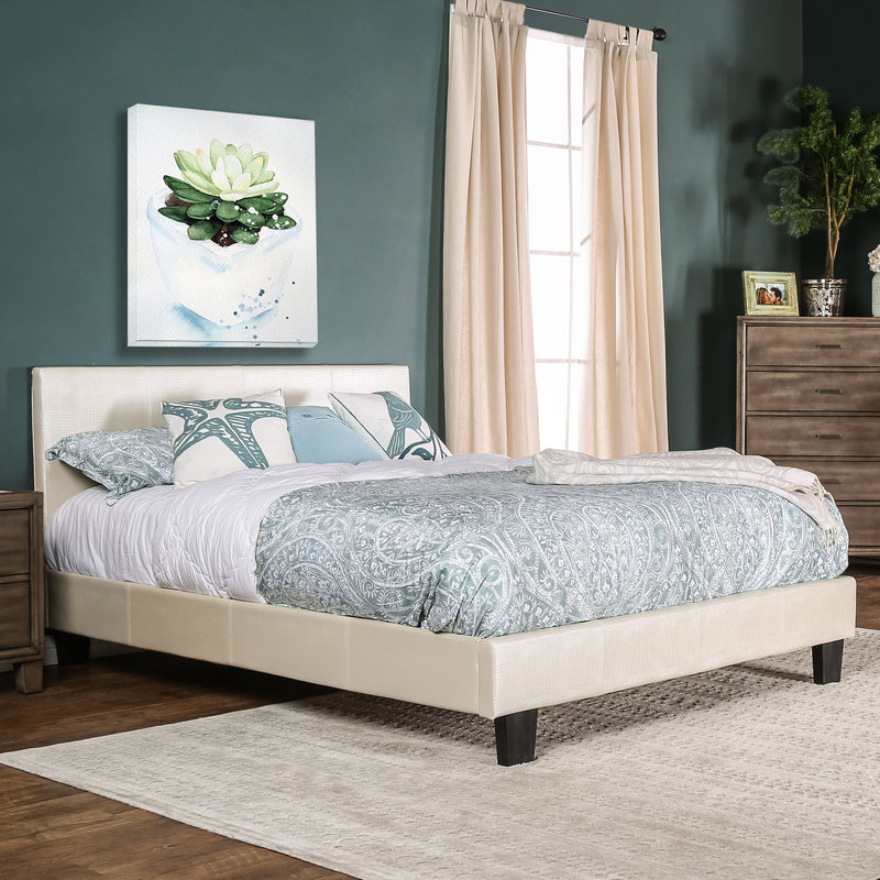 Winn Fully Upholstered Fake Crocodile Leather Platform Bed
