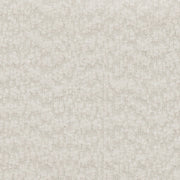 Close up swatch of the upholstery fabric of a modern black finish queen canopy platform bed with white boucle upholstery