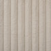 Close up swatch of the upholstery fabric of a modern black finish queen canopy platform bed with light brown corduroy fur upholstery 