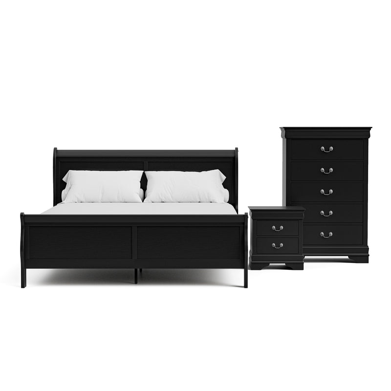 Devi Traditional Solid Wood 3-Piece Bedroom Set