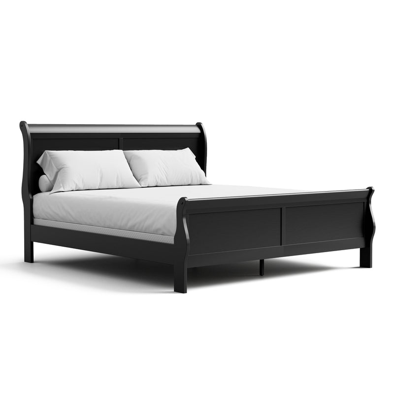 Devi Traditional Solid Wood Sleigh Bed