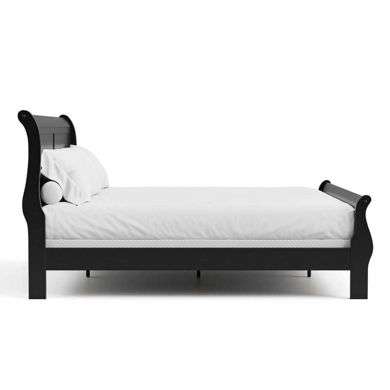 Devi Traditional Solid Wood Sleigh Bed