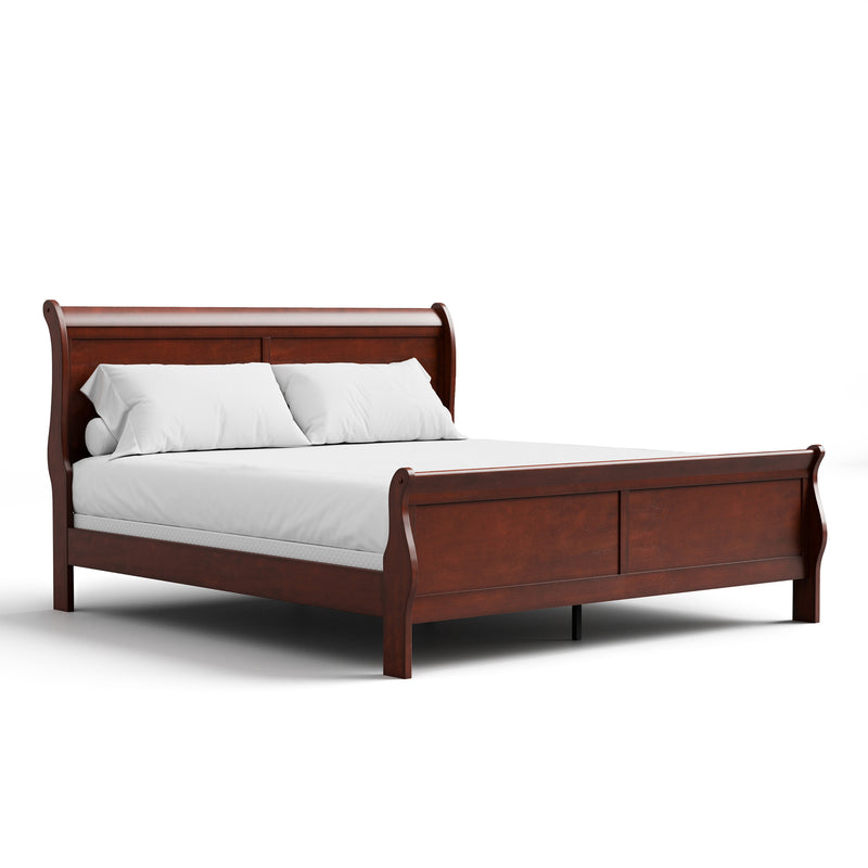 Devi Traditional Solid Wood Sleigh Bed