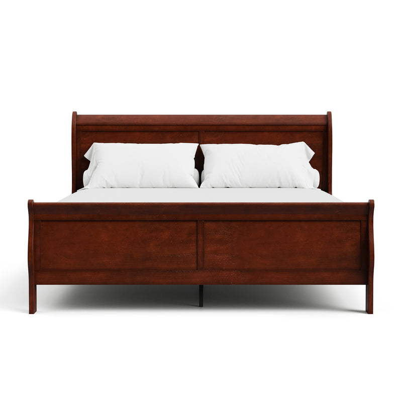 Devi Traditional Solid Wood Sleigh Bed