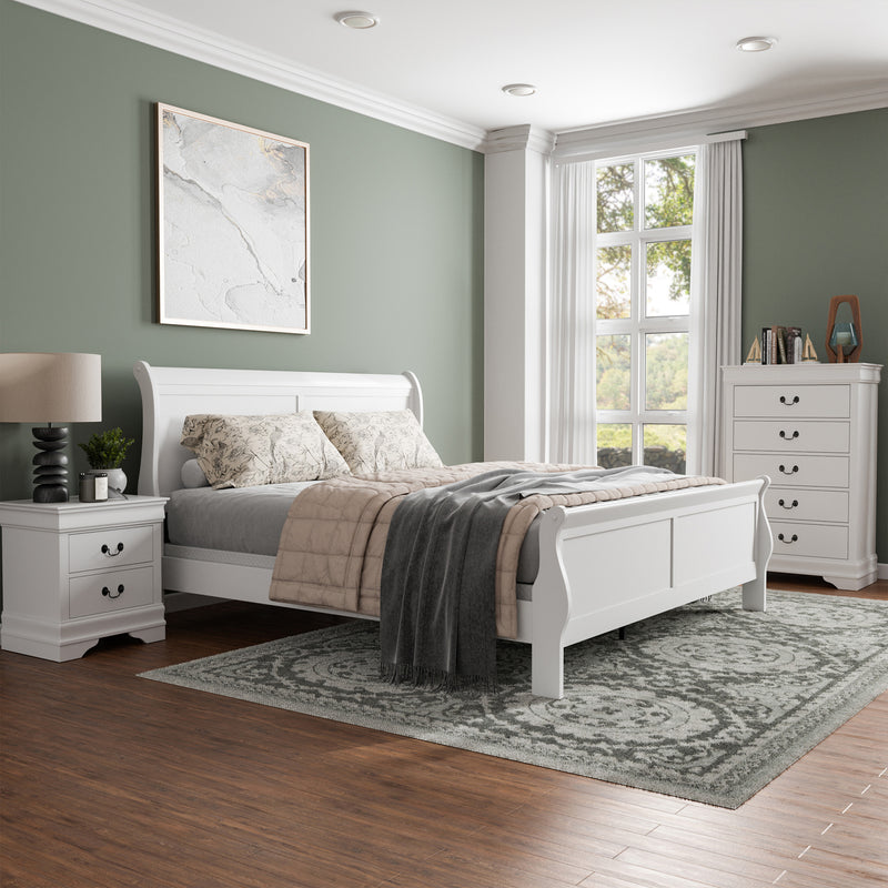 Devi Traditional Solid Wood 3-Piece Bedroom Set