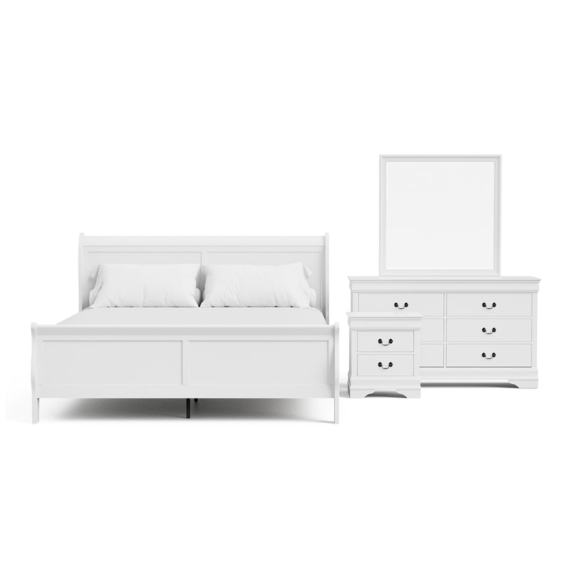 Devi Traditional Solid Wood 4-Piece Bedroom Set