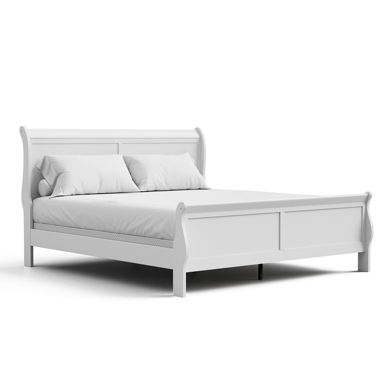 Devi Traditional Solid Wood Sleigh Bed